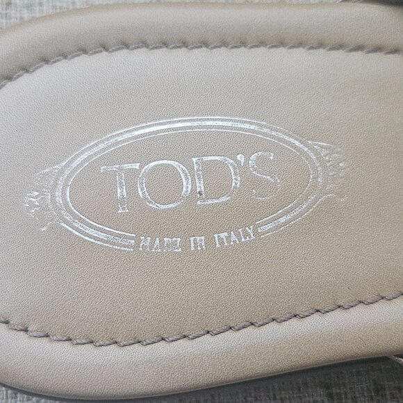 Tod's Women Sandal Brown Leather Upper Flat Shoes Made in Italy Size 39.5 - Picture 16 of 16